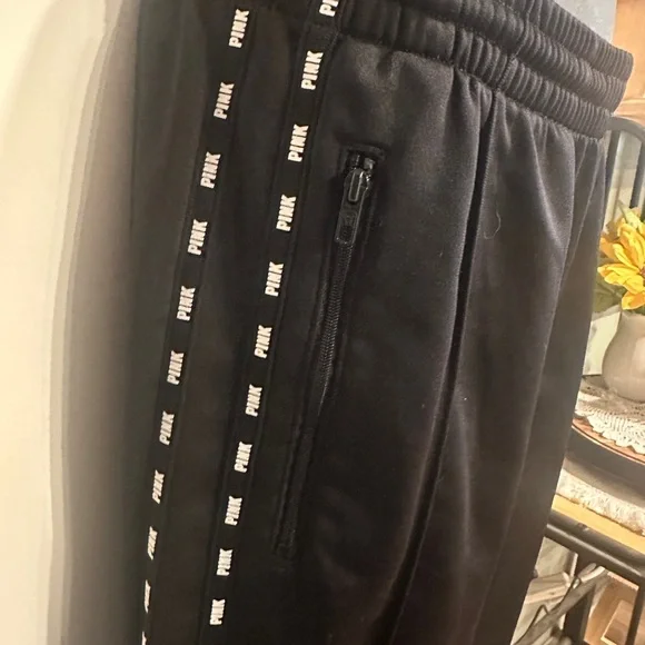 Victoria Secret “Pink” Womens Black Track Pants - Picture 3 of 7